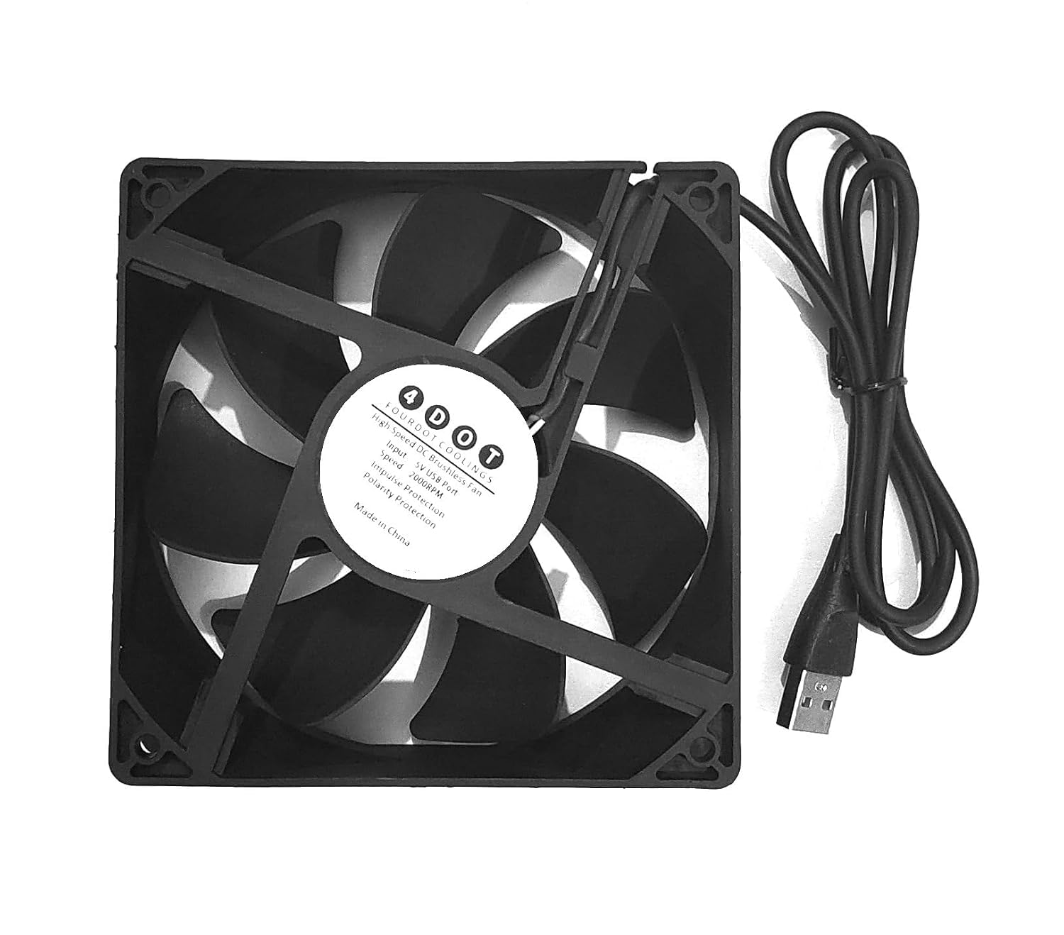 Fourdot 120mm 5inch USB 5V DC Cooling Fan 38mm Thick 2000RPM-image-28