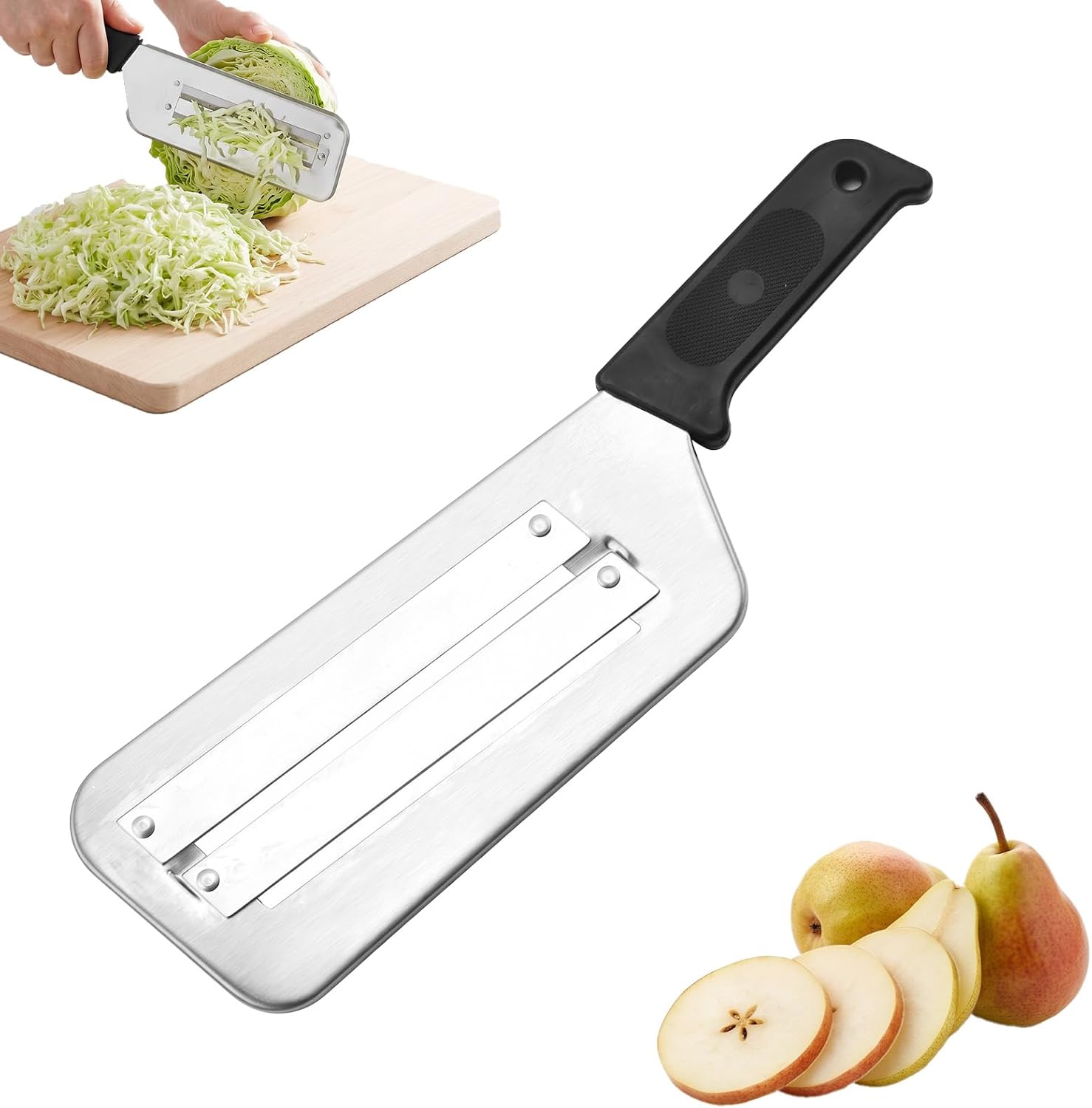 Cabbage Shredder for Coleslaw, Stainless Steel Cabbage Slicer for Kitchen, Shredding Knife for Vegetables & Fruit