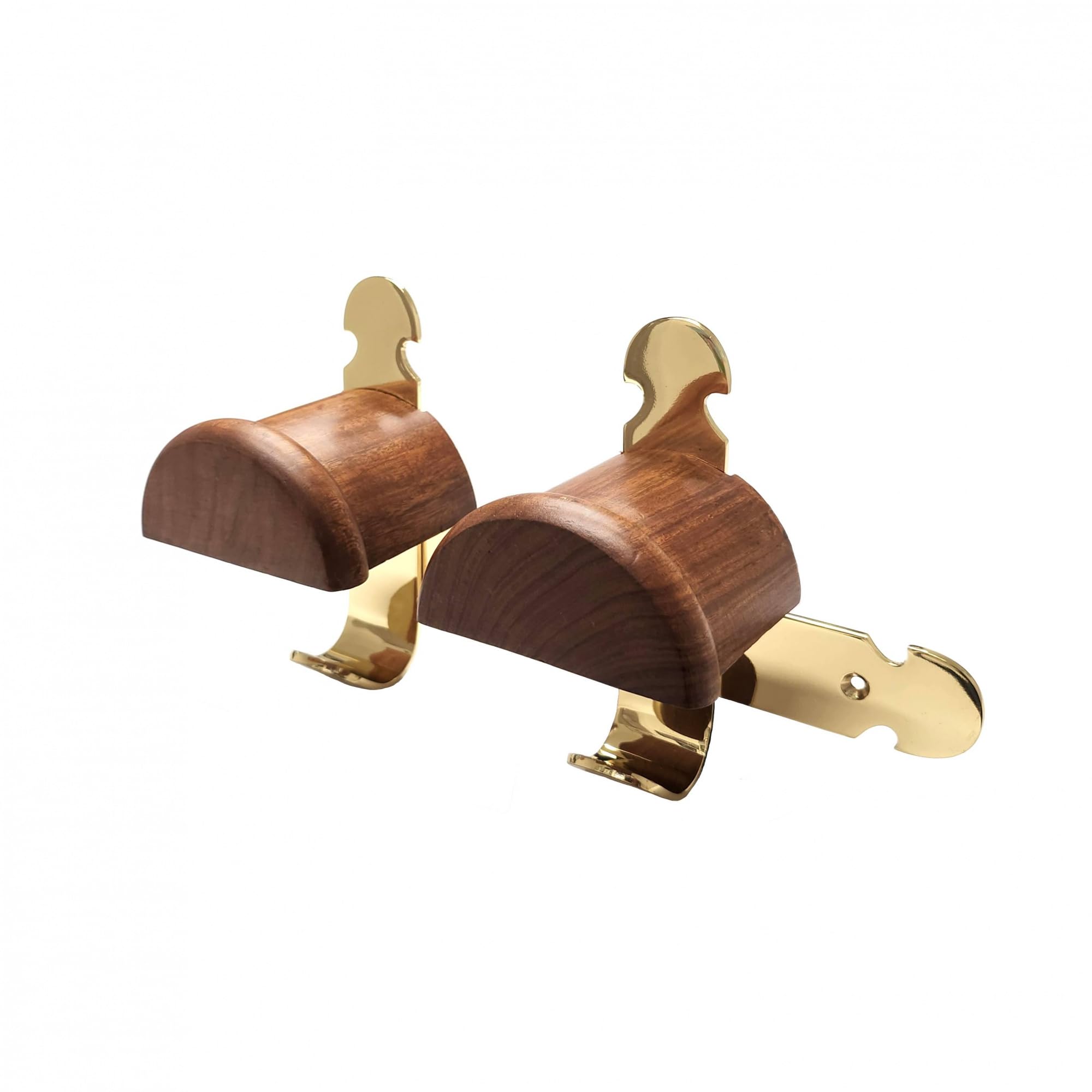Coco Equestrian Wooden Double Bridle Hook Rack Hanger with Brass Bracket