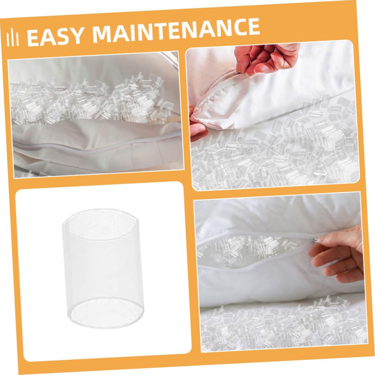 Unomor Elastic Pillow Stuffing Tube Inserts 500g Soft PE Material for Neck Support for Comfortable Sleep and Easy Maintenance