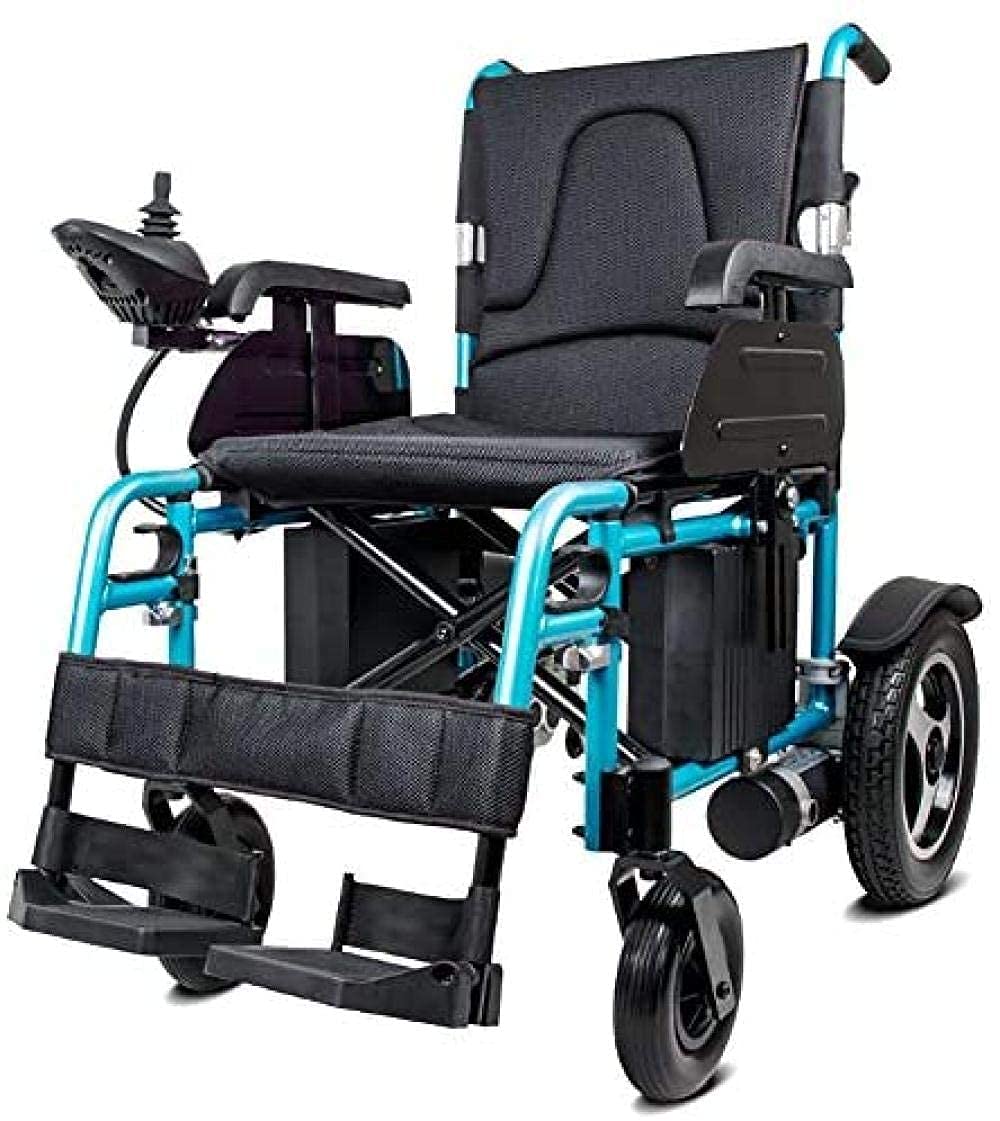 Electric Wheelchair Folding Lightweight 70 lbs with Batteries Heavy Duty Supports 300 lbs Aircraft Grade Aluminum Alloy Frame More Strength，Motor Power: 320Wx2