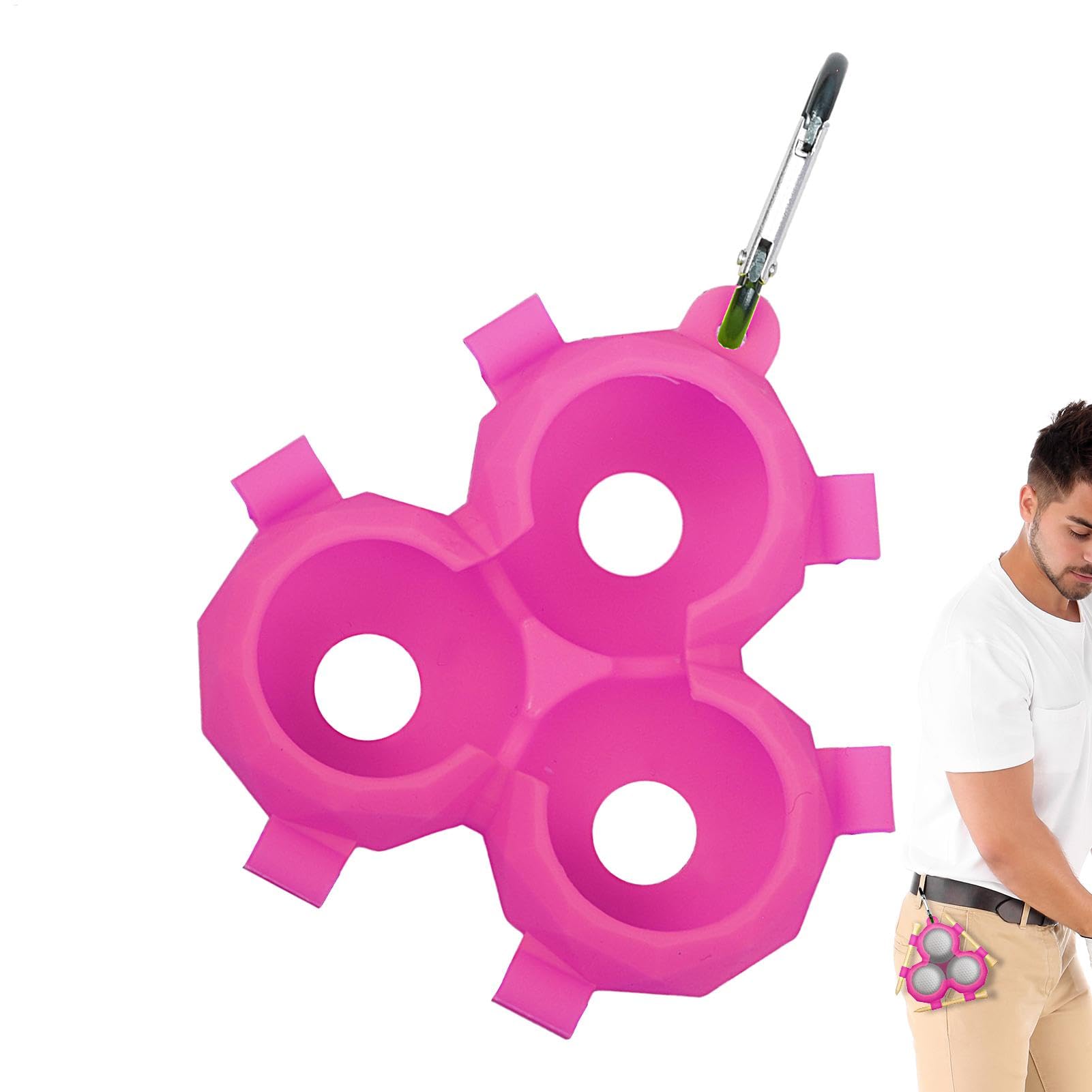 Support pour balles de golf, housse en silicone pour 3 balles, accessoire de golf portable, lilas