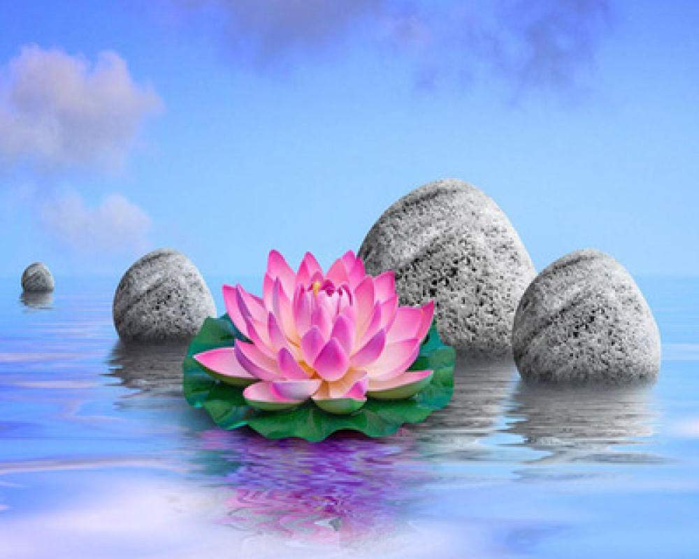 Mosaïque bricolage diamant 5D zen lotus 50x60 cm art créatif adulte