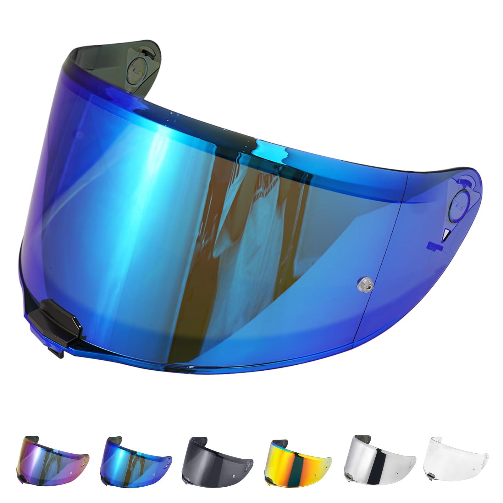 Helmvisier für FF811/VECTOR II/Citation II,Motorradhelm Visier,Motorrad Vollgesichtshelm Windschutzscheibe Schutzhülle Ersatz (Chromblau)