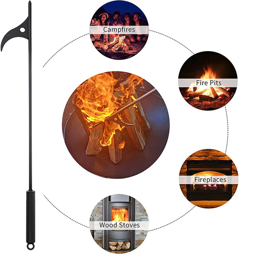 SPORTARC Feuerhaken für Kamin, 101,6 cm, robuster Kamin-Schürhaken, rostbeständig, schwarze Oberfläche, Feuerstelle, Werkzeuge für Kamin, Feuerstelle
