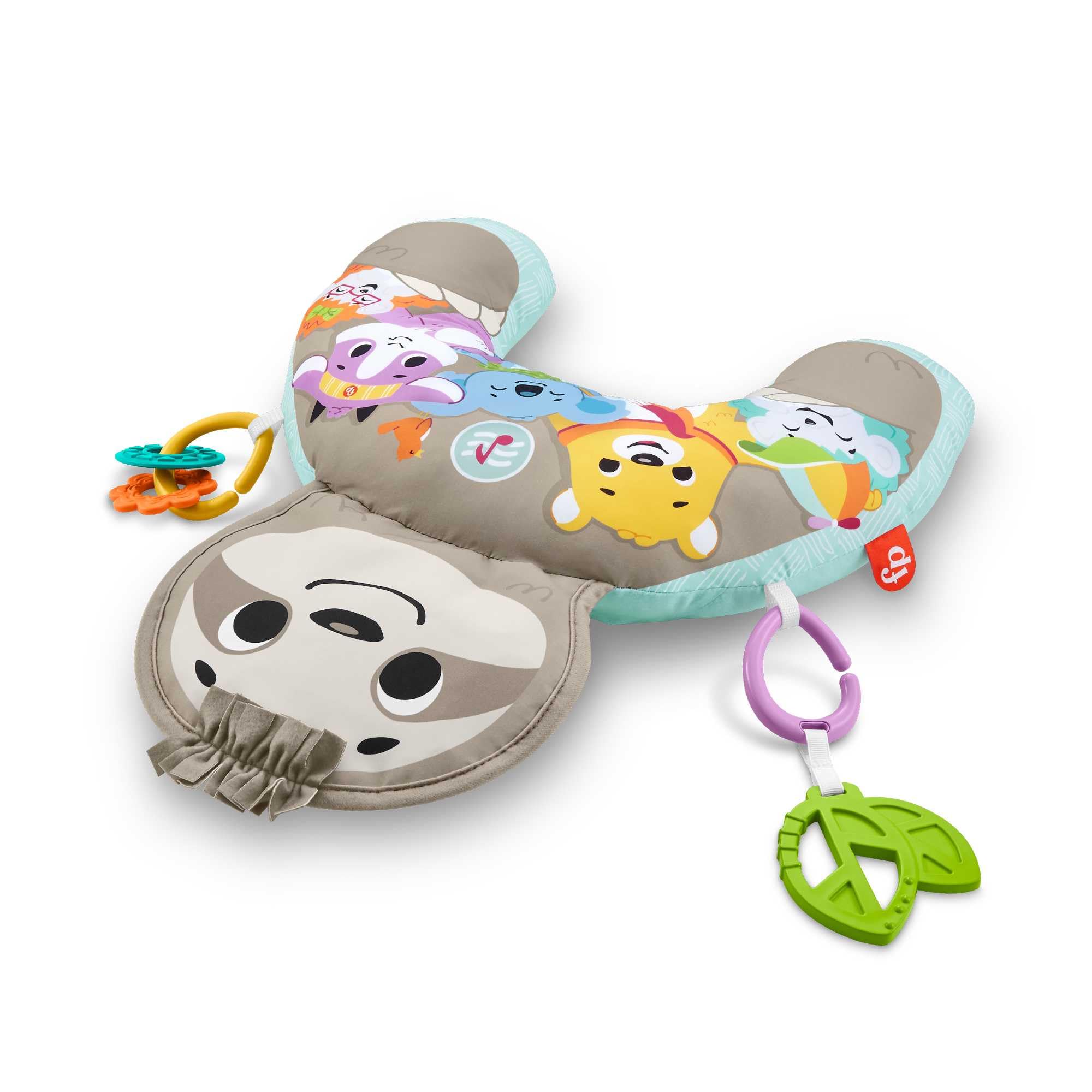 Fisher-Price Poduszka z wibracjami Muzyczny leniwiec z podparciem podczas zabawy na brzuszku + zabawki aktywizujące, GRR01