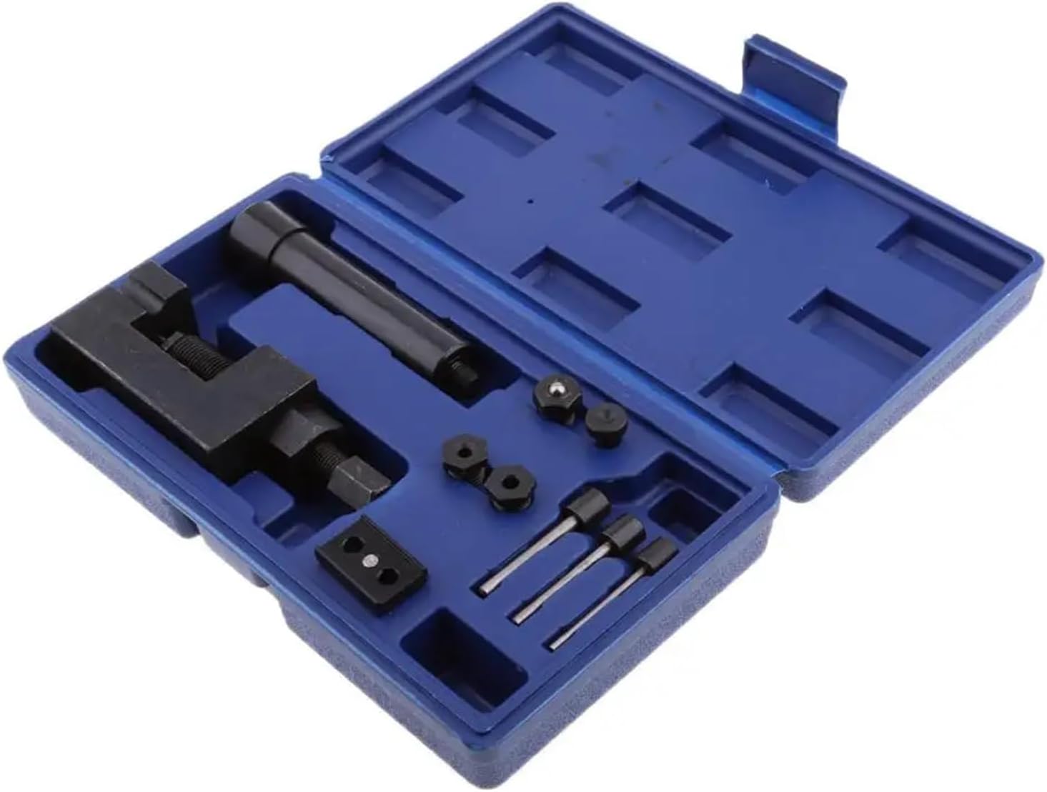 PUCHEN Chain Saw Chain Breaker 1 Set Motorcycle Heavy Chain Breaker Cutter Riveter Tool Universal Riveting Tool Set+Carry Box 415 420 428 520 525 530 630