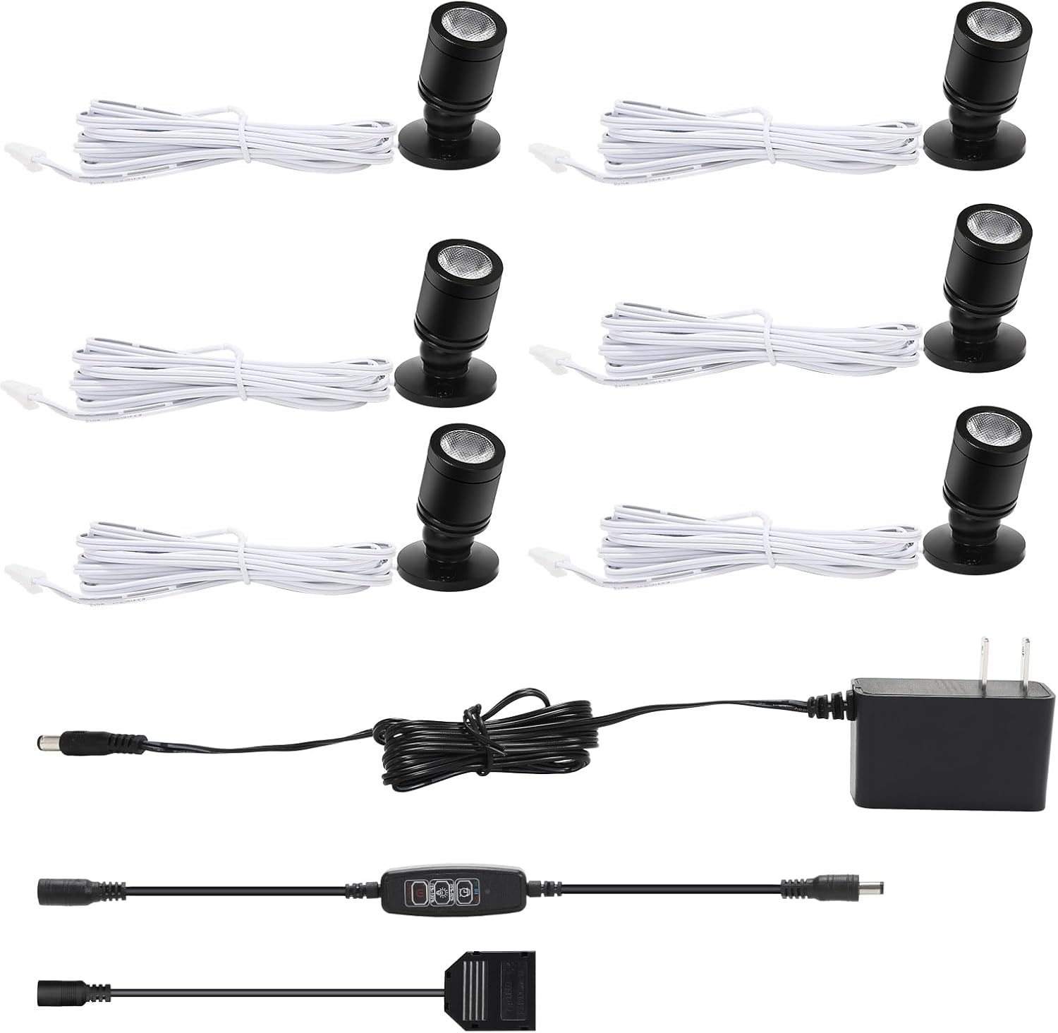 Taysing LED Spot Light Indoor Picture Lights Art Lights Accent Lights Little Spotlight for Painting Picture Plants Jewelry Showcase Model Display Shelves Under Cabinet(SoftWhite 6 Pack Dimming&Timing)