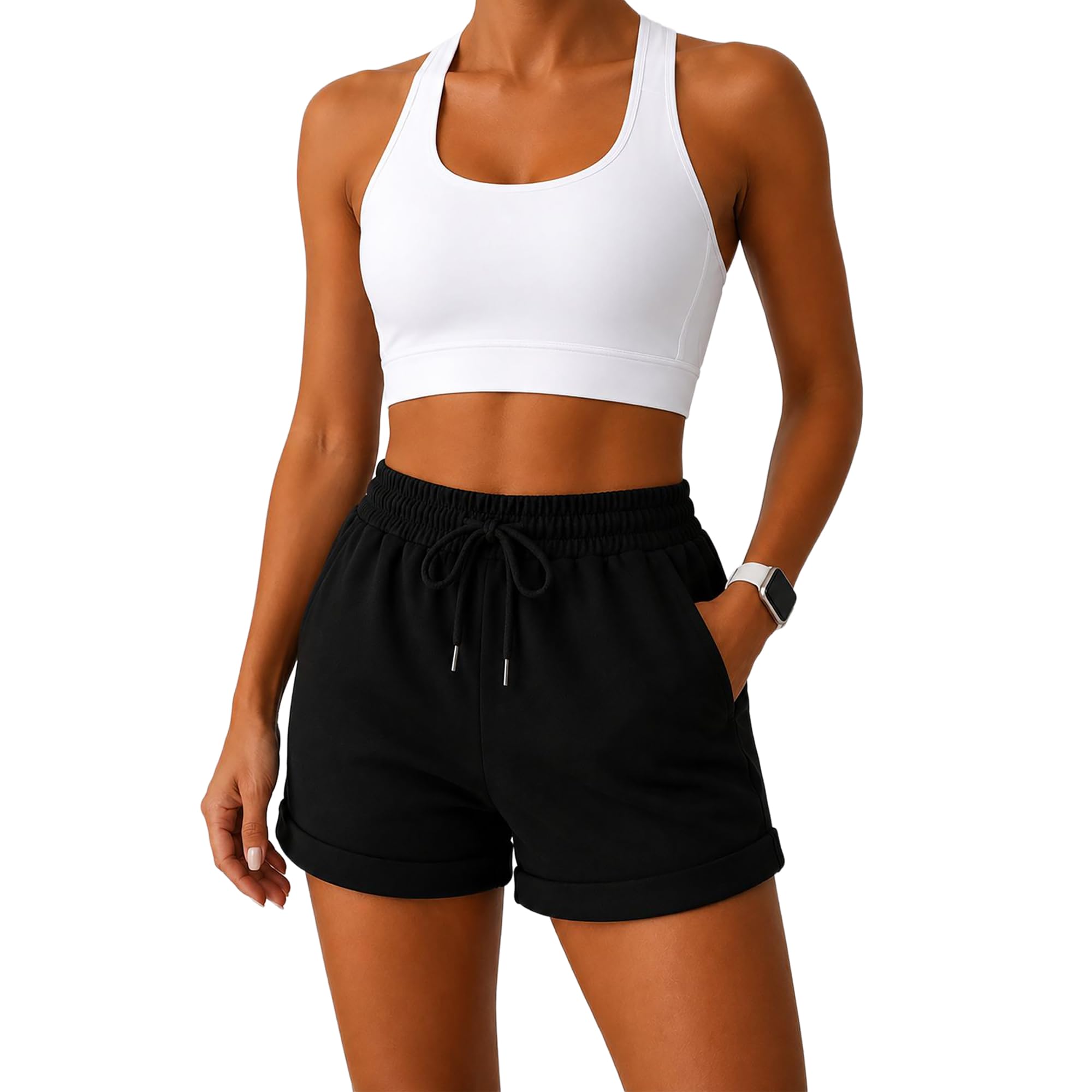 Smith & Solo Kurze Hose Damen - Shorts Sommer Hosen, Laufhose Kurz Sporthose, Trainingshose Sportshorts Women Laufshorts