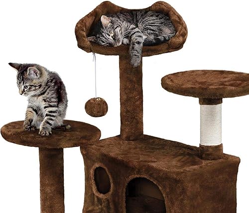 Miniatura 5 de Yaheetech 51.2 pulgadas Mueble de árbol para gato Torre Muebles para que os gatos se rasquen