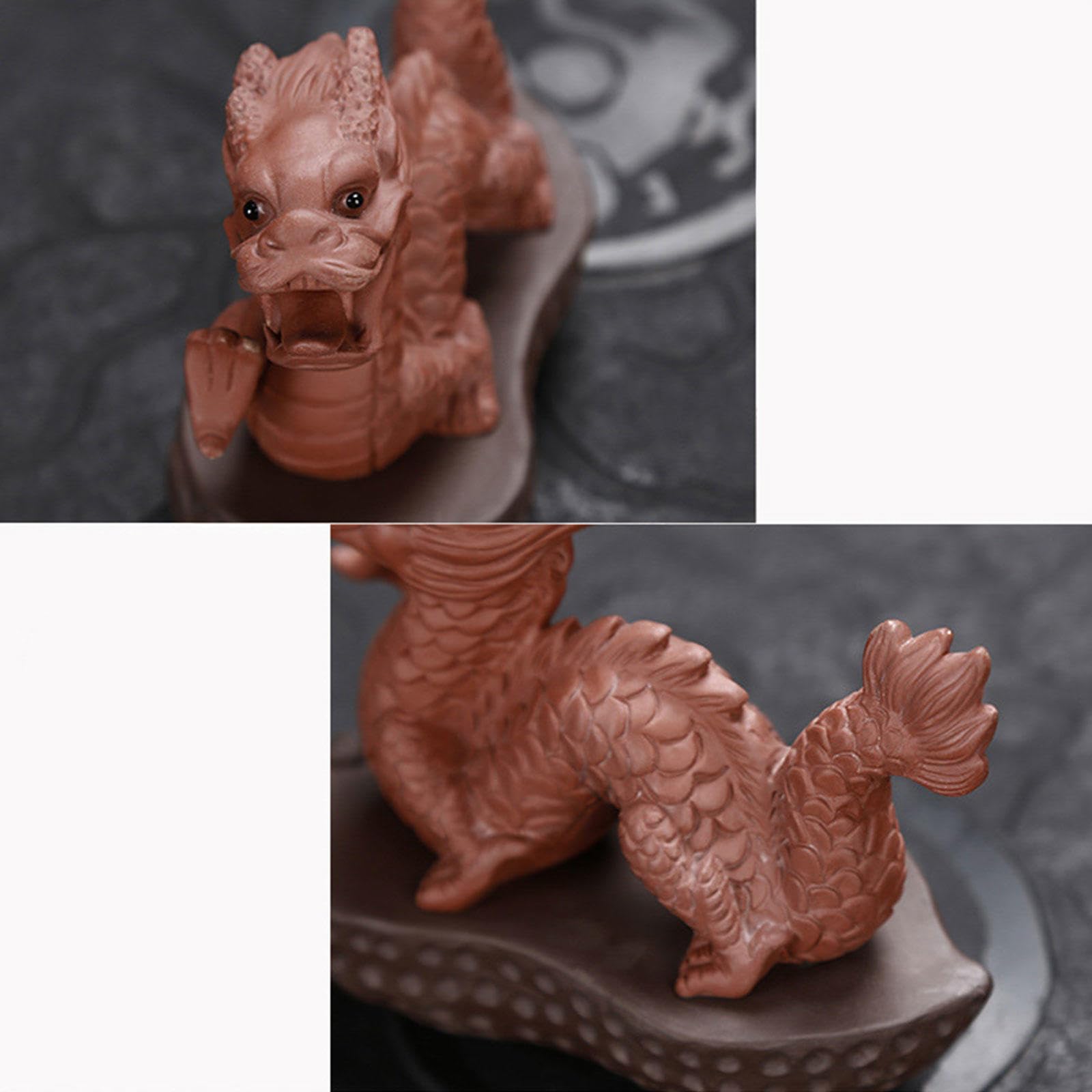 Sammlerfiguren, Lila Sanddrachen-Teefigur for Reichtum und Erfolg - Sternzeichen-Drache-Jahresdekoration