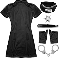 Vista 5 de iiniim Disfraz sexy de policía para mujer, disfraz de policía para Halloween, disfraz de policía para mujer