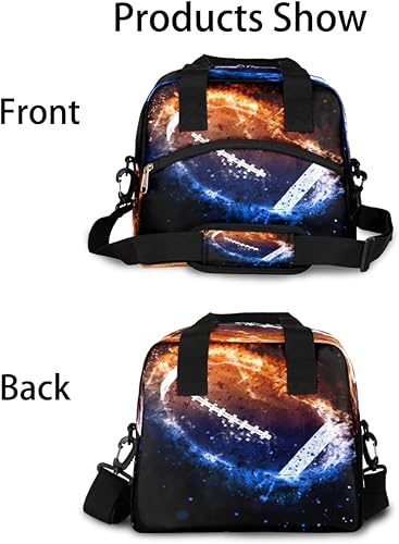 Miniatura 10 de Bolsa de almuerzo aislada para mujeres y hombres, colorida y divertida, grande, reutilizable, a prueba de fugas, bolsa de almuerzo con correa