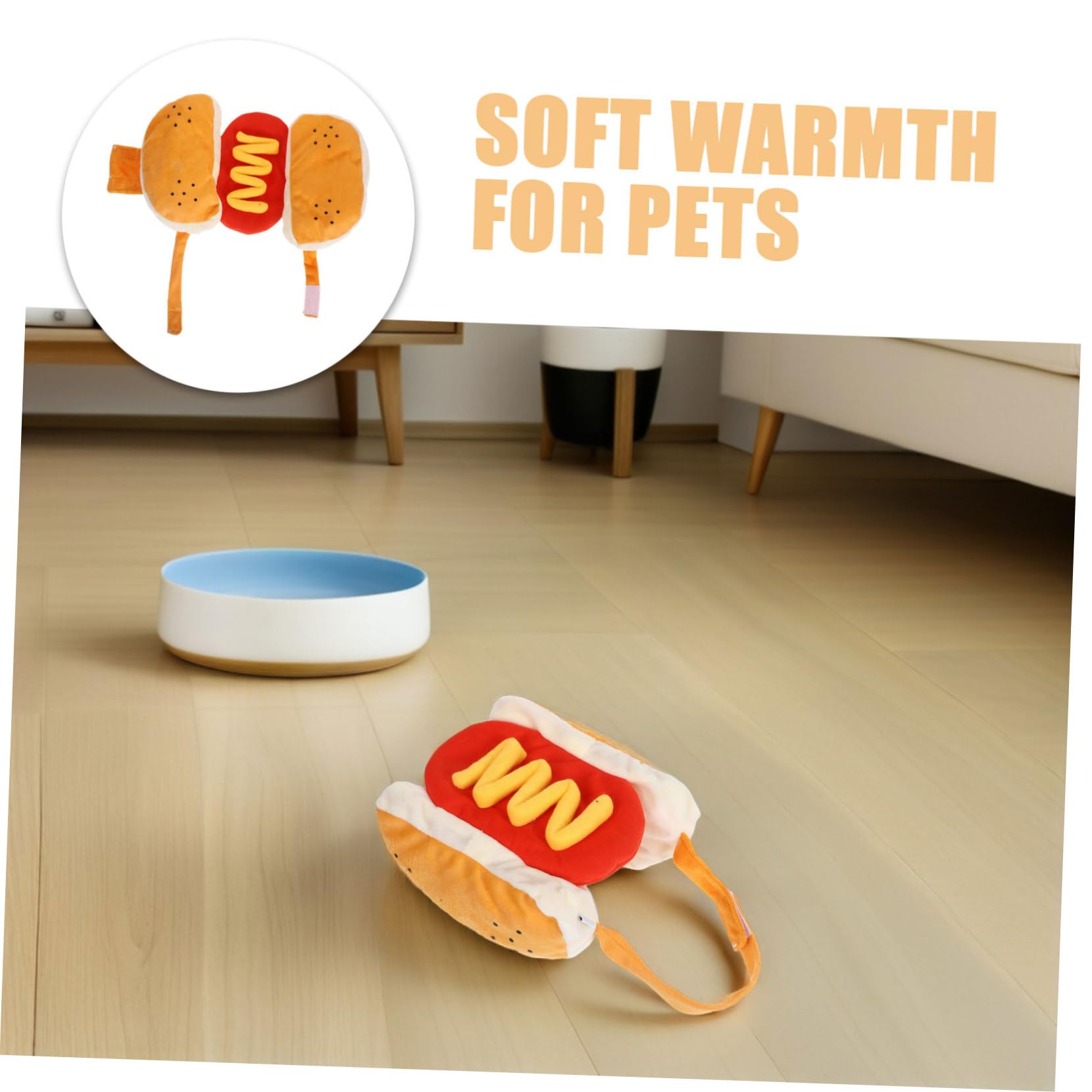 TOYANDONA 2stücke Hamburger-kostüm für Kleine Hunde und Katzen Warmes Hotdog-haustierkostüm Einfache Auszughelper Elastische Bänder und Saum für Komfort für Halloween und Partys