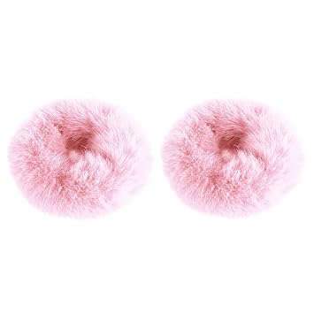 Pink fluffy hair bobbles Clearance