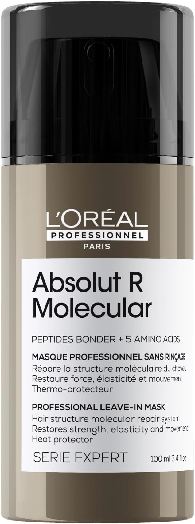 L'Oreal Absolut R Molecular Professional Leave in 3.4 fl oz (100 ml) Molecular Shampoo with Pouch, 3.4 fl oz (100 ml)