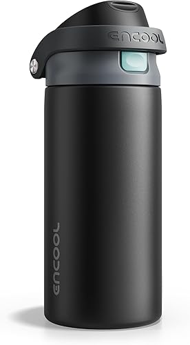 Miniatura 18 de ENCOOL - Botella aislante para agua, acero inoxidable con pajilla, mantiene el frío, tapa abatible de un solo toque, sin Bisfenol A, a prueba de