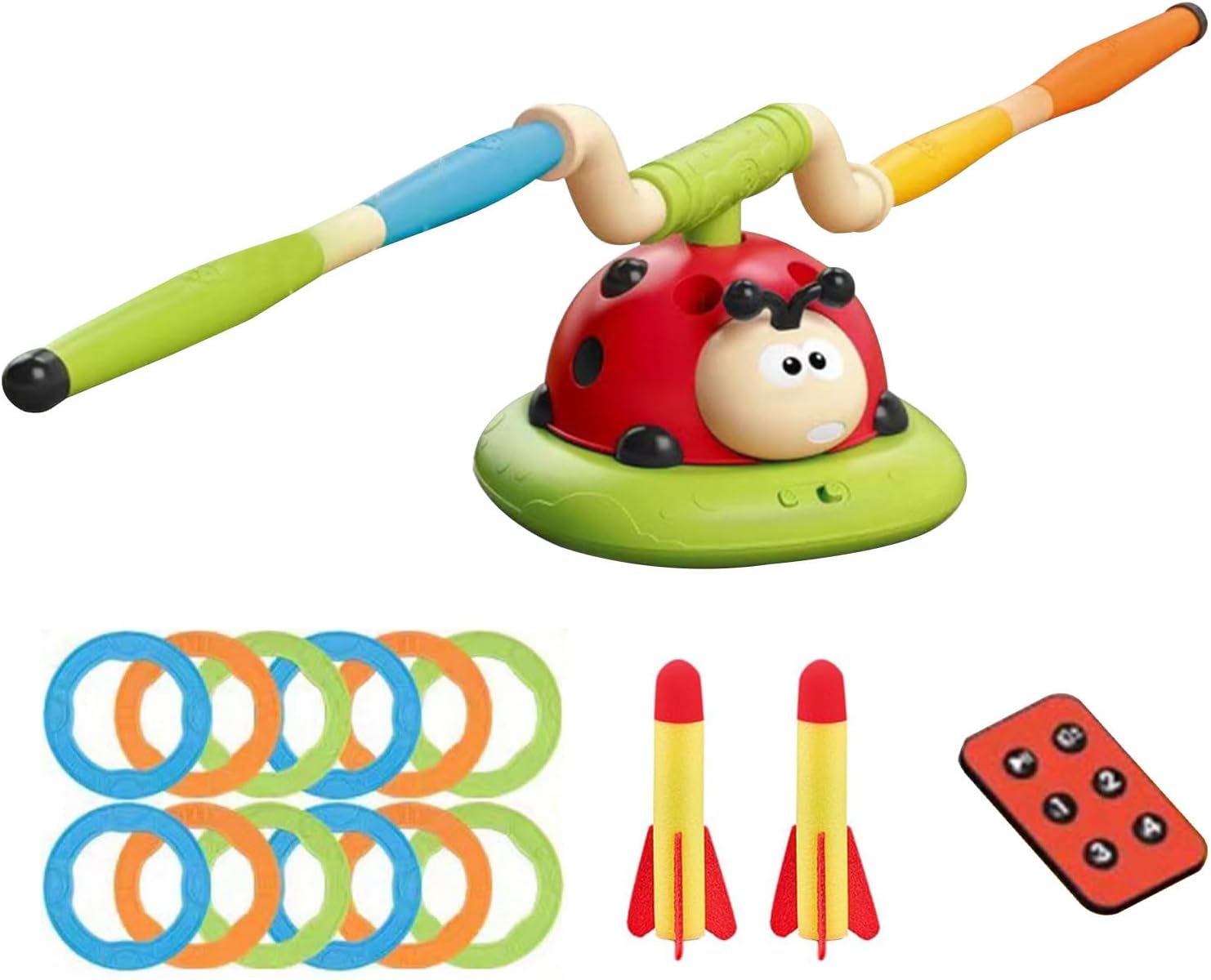 Musical HoopToss, Fun Jump Game, Portable Garden Thrower, Interactive Outdoor Exercise Play Equipment, Engaging School Yard Activity Toy, Sports Supplies for Park, Patio, Playground