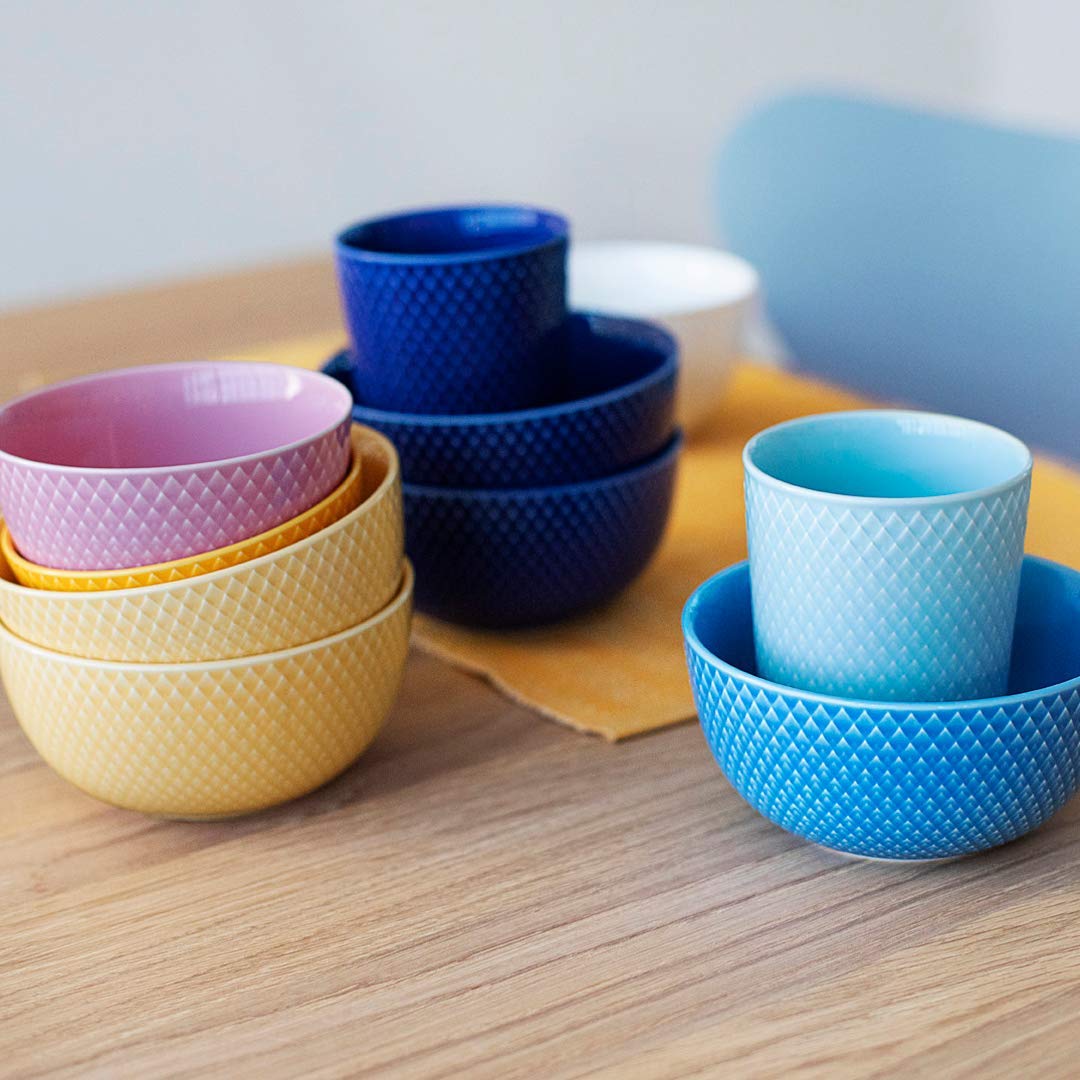 Lyngby Porcelæn ciotola Ø13 cm Rhombe Color Mix & Match in porcellana, blu