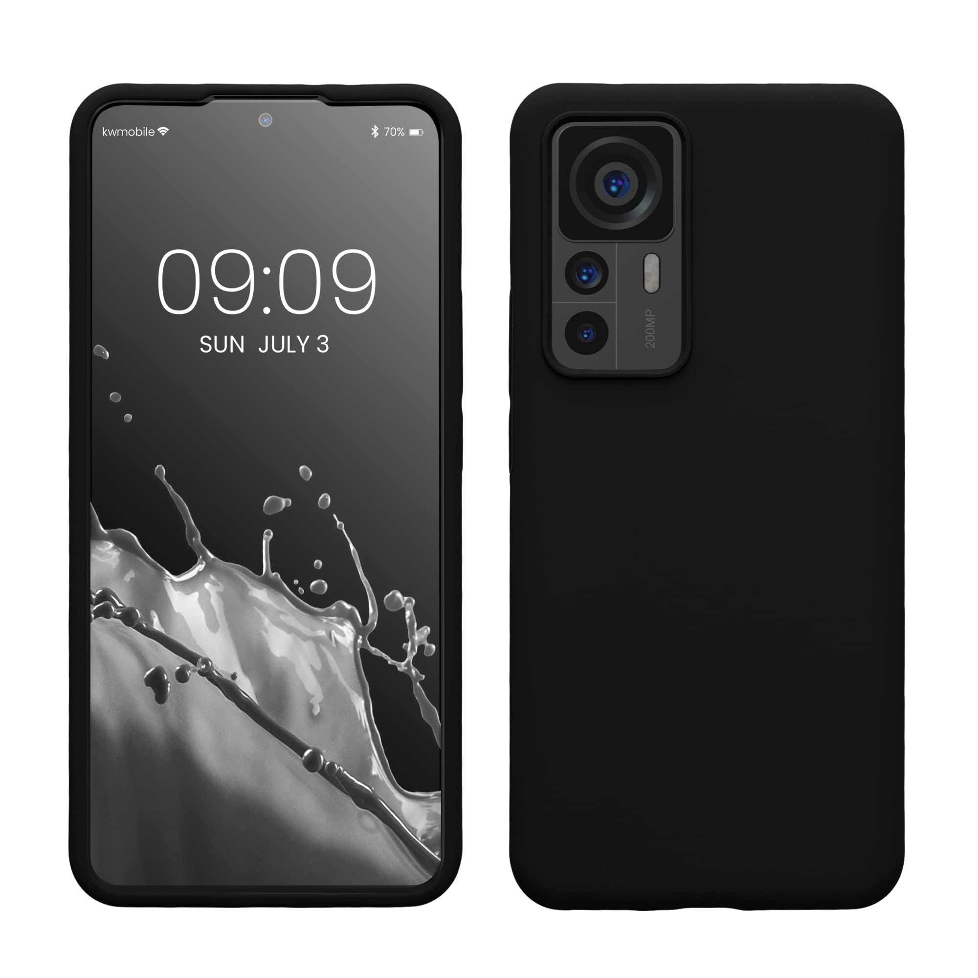 Kwhandys Hülle Für Xiaomi 12 / 12X – Weiches Silikon, Schwarz Matt, Schlank & Schützend