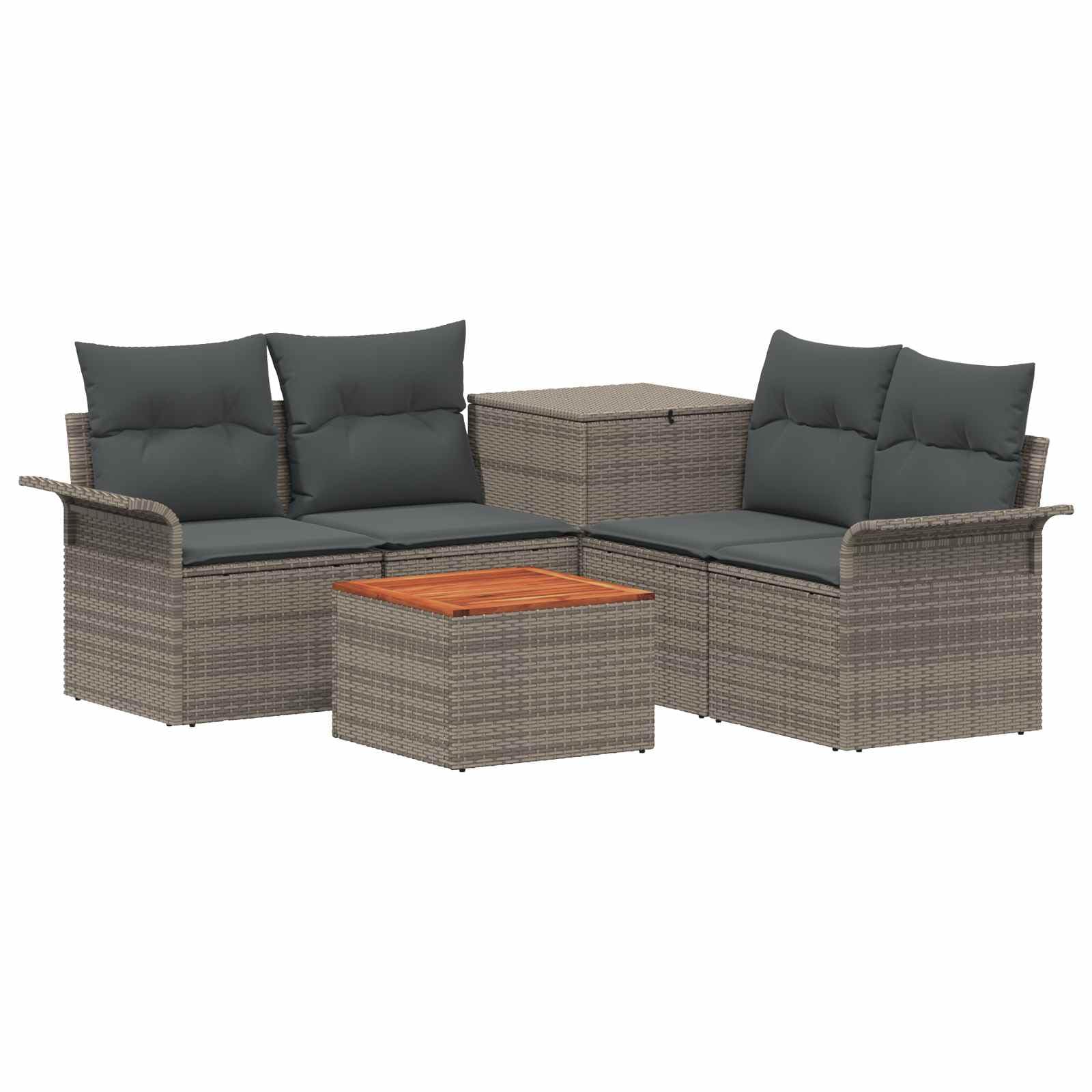 Set di mobili da giardino, 6 pezzi, in polyrattan, divano per