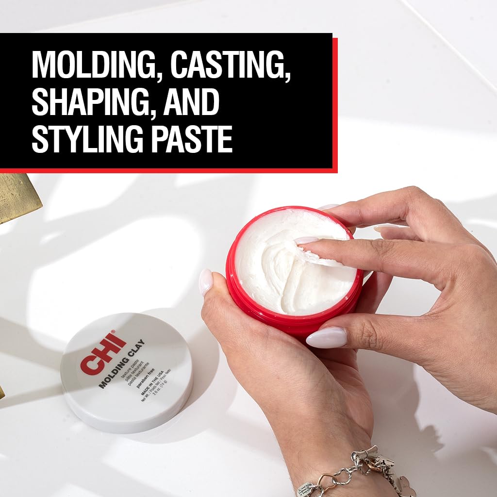 CHI Molding Clay Texture Hair Paste, Styling Product For Volume, Texture & Body, Paraben & Gluten-Free, 2.6 Oz - Image 4