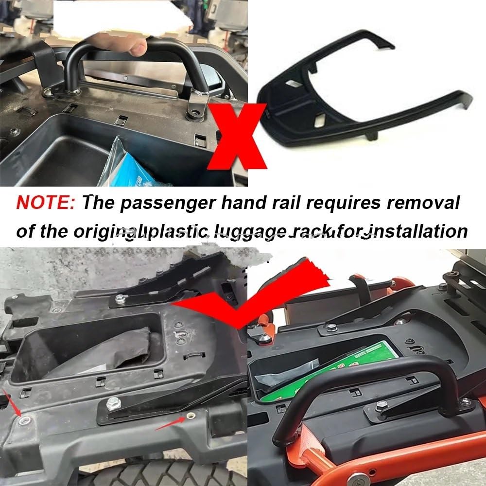 Reposabrazos Pasajero de Motocicleta Soporte de Ma Compatible con Harley Pan America 1250 RA 1250 2021 2022, Asiento Trasero de Hierro para Motocicleta, Agarre de Mano para Pasajero