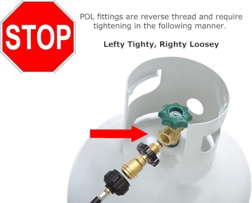 Miniatura 4 de Flame King Adaptador de tanque de propano POL a tipo QCC1 Convierte el tanque de propano de conexión antigua a nueva