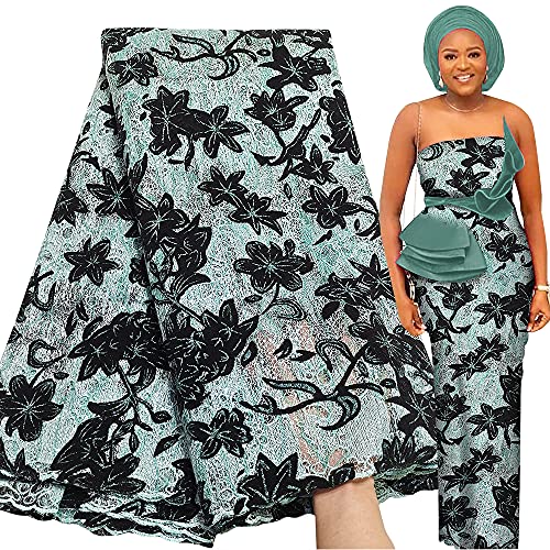 Bestway Fashion African Lace Fabric 5 Yards Sequins Embroidery Nigerian Party French Net Lace Fabric