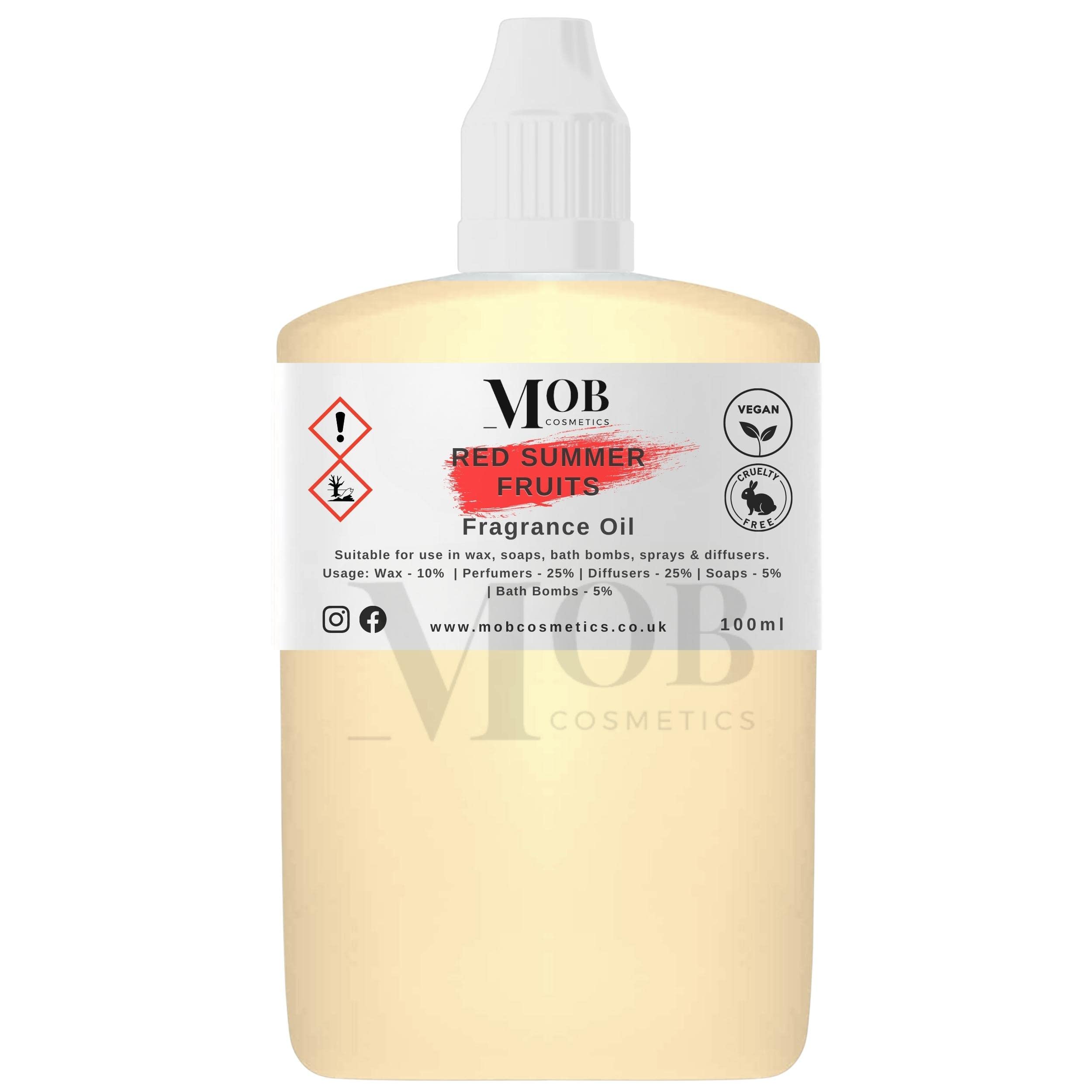 Designer Fragrance Oil: Soap, Candles, Bath Bombs, Reed Oils, Perfume, Room Sprays 100ml (Red Summer Fruits)