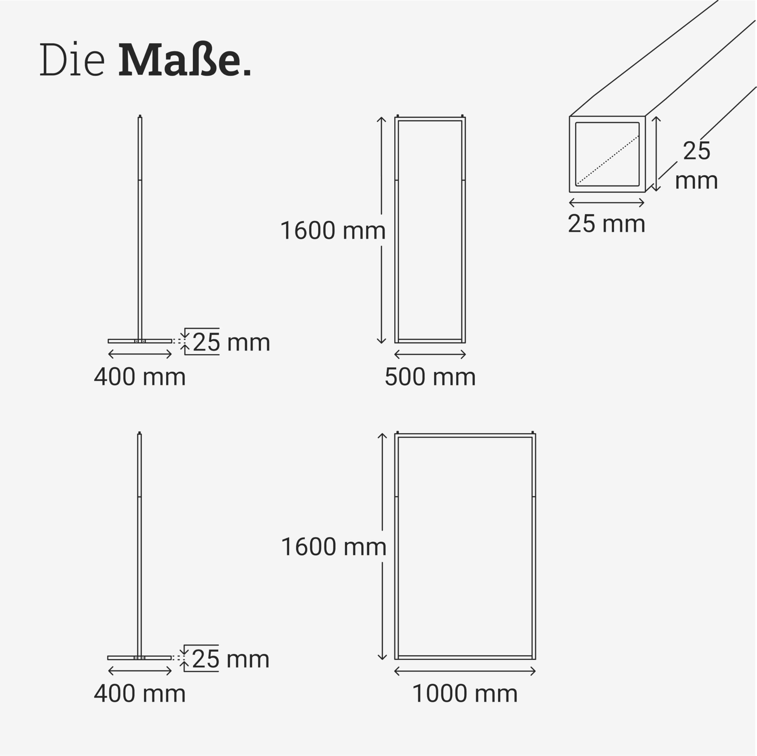Natural Goods Berlin Kleiderständer BASIS (Schwarz, 100 cm) - Kleiderstange aus stabilem Metall - Freistehende Garderobenstange für Schlafzimmer, Wohnzimmer & Büro