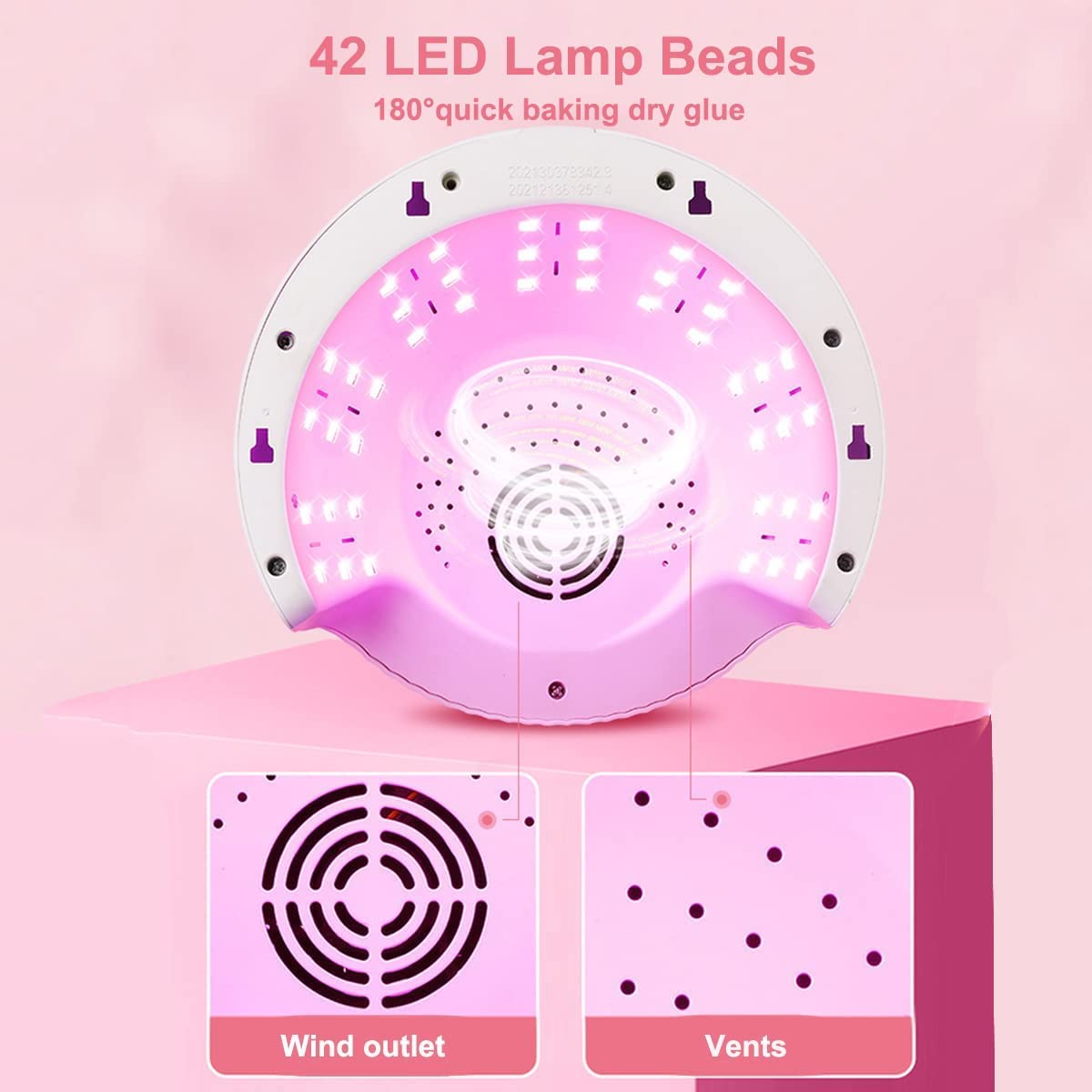 Lampa do paznokci Suszarka do paznokci Żel LED Lampa UV do paznokci 120 W, profesjonalna suszarka do paznokci do żelu do paznokci z wentylatorem, lampą wybielającą, czujnikiem automatycznym Światło UV
