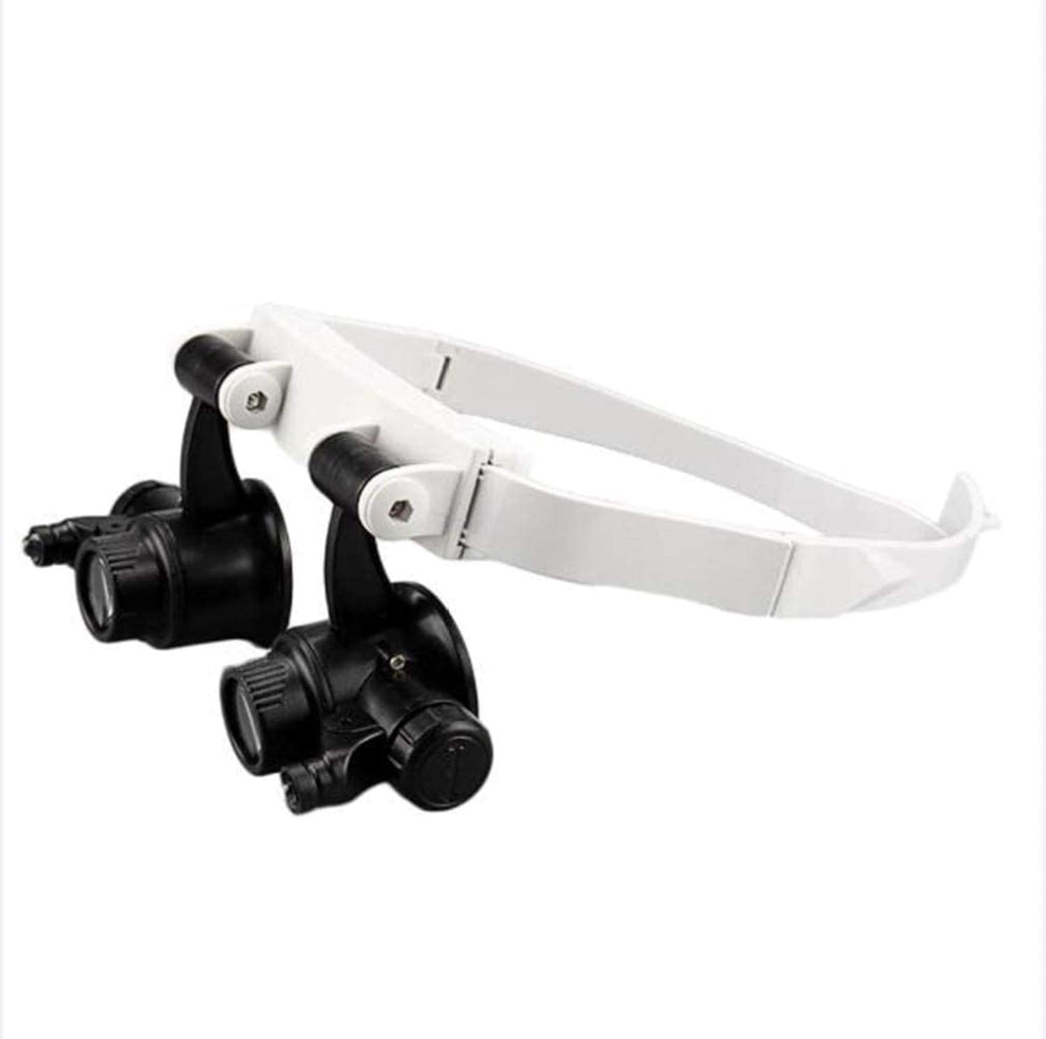 Lighted Headset Magnifying Glasses, with 2Led Lights Head-Free Magnifier Loupe for Electronics Eyelash Crafts Circuit Watch Repair,10X,15X,20X,25X A