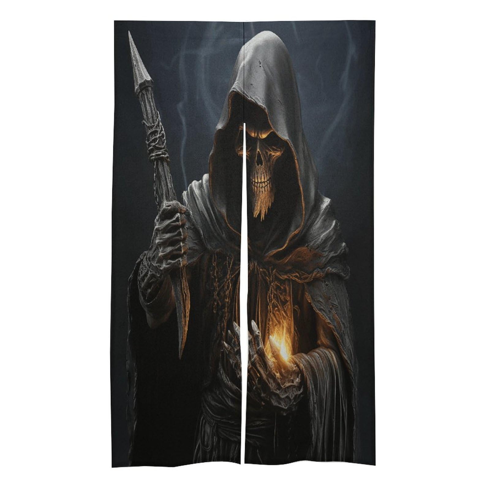 VstaDank Grim-Reaper Noren Doorway Curtain Printed Window Treatment Door Tapestry Chinese Traditional Doorway Curtain Long Type Door Tapestry for Home Decoration