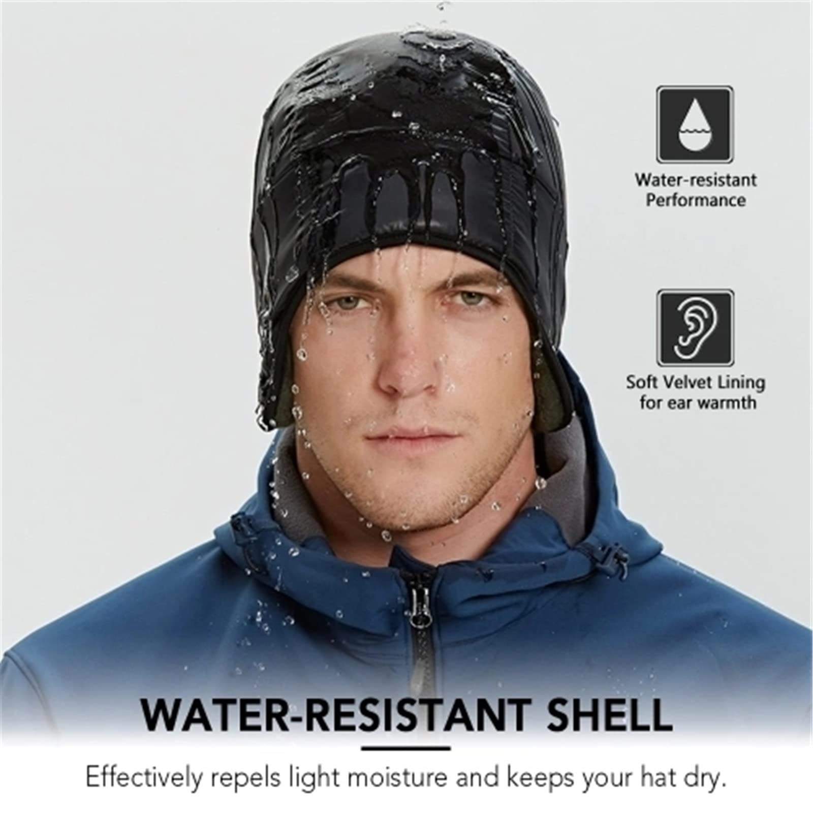 Gorro cálido de Invierno para Hombre, Gorro de esquí para Invierno, Gorro de Agua para Hombre y Mujer, Gorro térmico a Prueba de Viento para Esquiar al Aire Libre