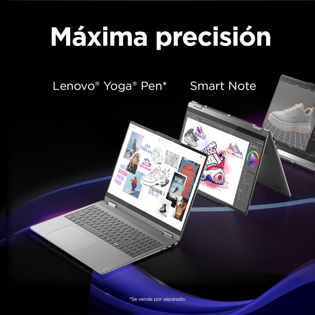 Lenovo Yoga 7 2-in-1 Gen 10 – Ordenador Portátil IA Convertible Táctil 14" OLED (Intel Core Ultra 5 226V, 16 GB RAM, 512 TB SSD, Wi-Fi 7, Win 11 Home, Copilot+ PC) Teclado QWERTY Español - Gris