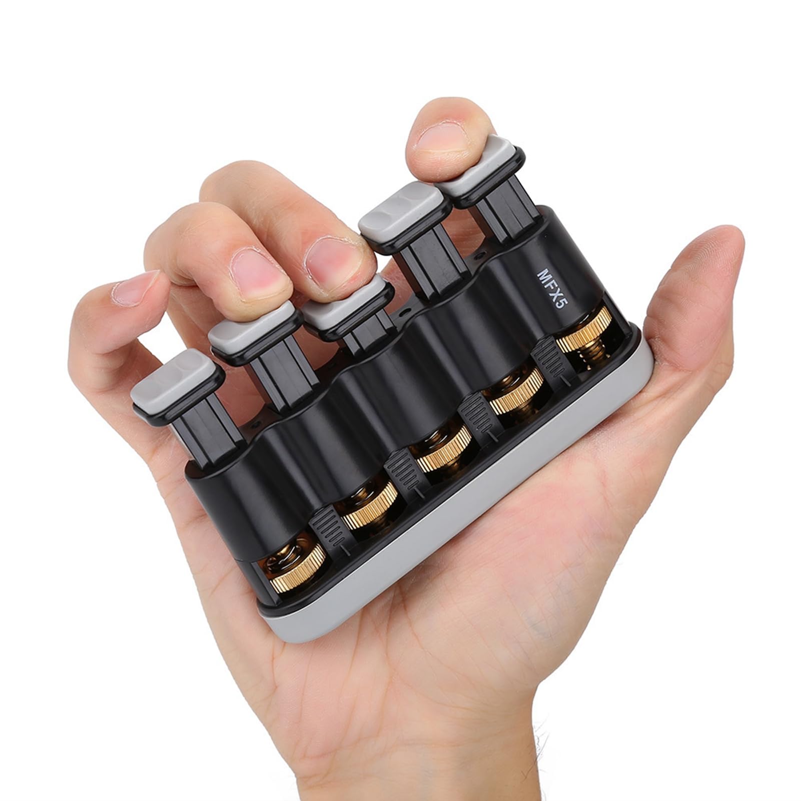 Ejercitador de Fuerza para Dedos, Entrenador de Mano Ajustable 3-8.5LB, Material Duradero con Agarres Antideslizantes para Músicos, Fisicoculturismo y Oficina