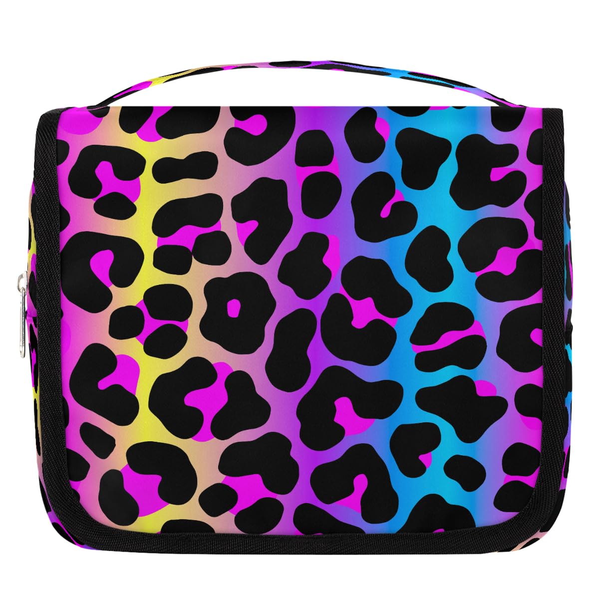 YoYoYuchong Travel Toiletry Bag for Women & Men Leopard Colorful Skin Hanging Cosmetic Organizer Portable Waterproof Makeup Case Make Up Bag with