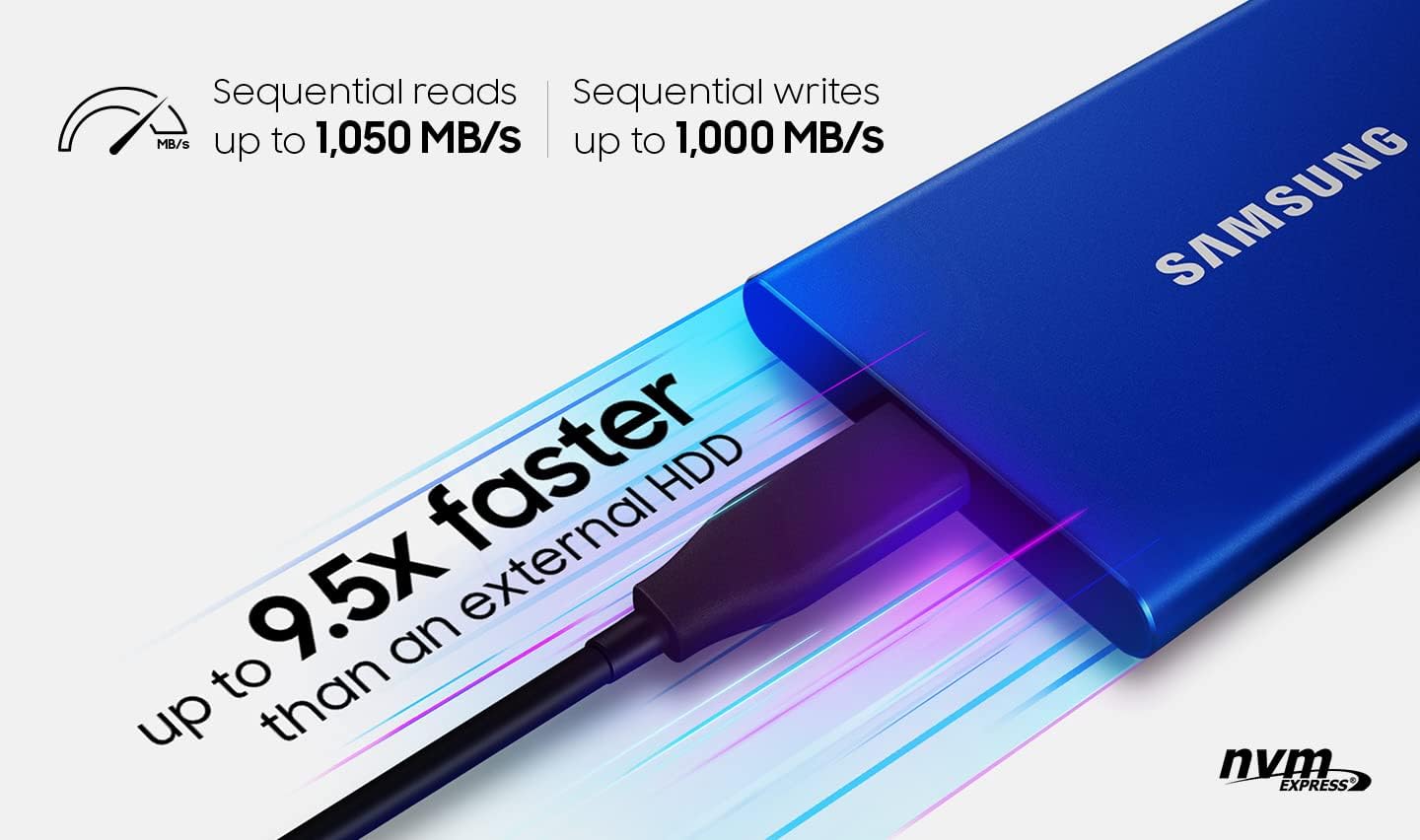 Samsung T7 Portable SSD - 1 TB - USB 3.2 Gen.2 Externe SSD Titan Gray (MU-PC1T0T/WW)