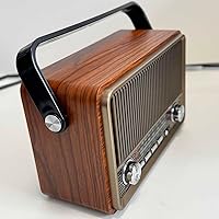 Vista 4 de Retro AM/FM Radio with Speaker and TF/USB Playback Function, Vintage Design Radio with Large Tuning Dial, Long