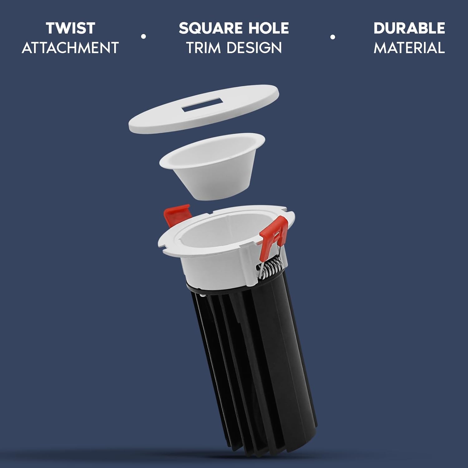 LUXRITE 2 Inch LED Recessed Lighting, Deep Regressed Canless Spotlight, Round White & Round Square Hole Interchangeable Trim, 5CCT 2700K-5000K, 1000LM, 15W, High Output, Dimmable, Wet Rated (4 Pack)