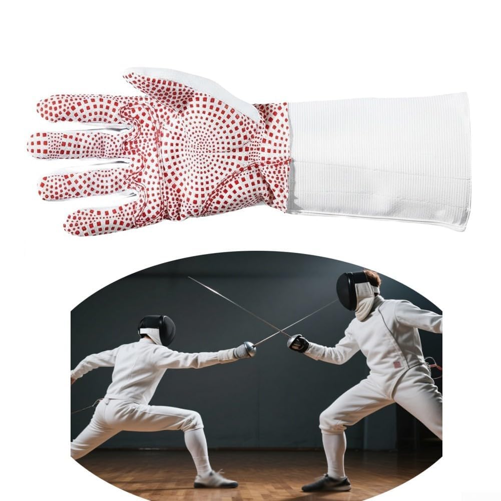 Guanti da recinzione traspiranti con palmo antiscivolo per mano sinistra e destra, in nylon bianco misto cotone, per esercitazioni in foil Epee Xxs attraverso taglie Xxxl