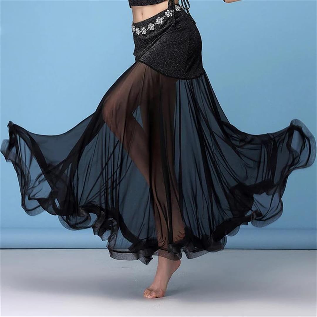Jupes Amples et virevoltantes, Jupe Longue de Danse du Ventre for Femme en Rouge et Noir Plusieurs Tailles