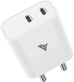 DR VAKU® 25W PD Dual Port Charger Type C Adapter for iPhone 17/17 Air/17 Pro/17 Pro Max, 16/16 Plus/16 Pro/Max, 15/14/13/1... Price In India