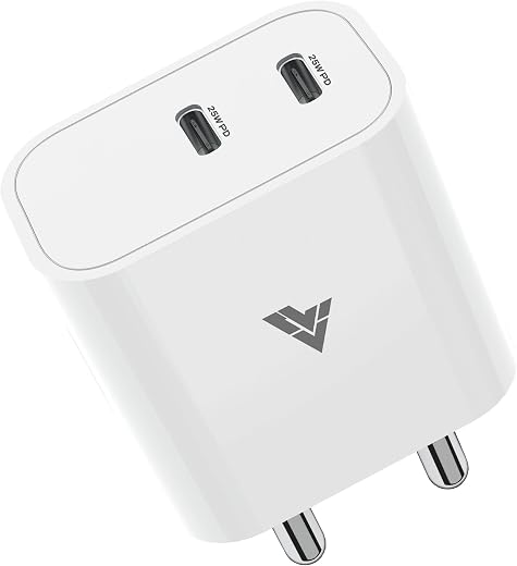 DR VAKU® 25W PD Dual Port Charger Type C Adapter for iPhone 17/17 Air/17 Pro/17 Pro Max, 16/16 Plus/16 Pro/Max, 15/14/13/1...