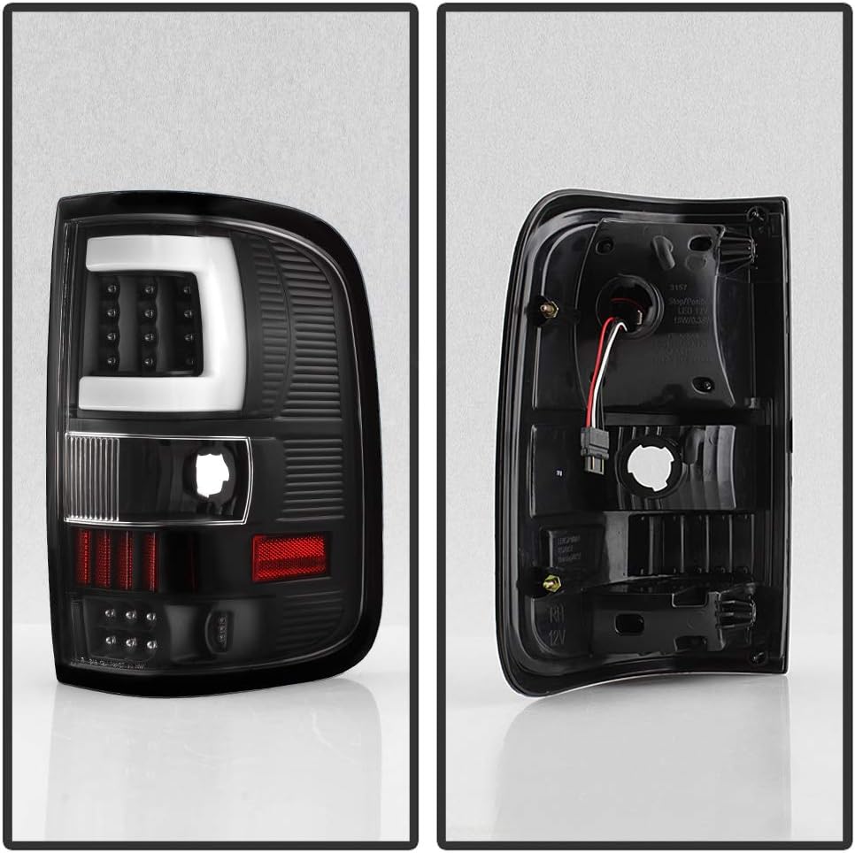 ACANII - For Black 2004 2005 2006 2007 2008 Ford F150 LOBO Pickup LED Tube Tail Lights Lamps