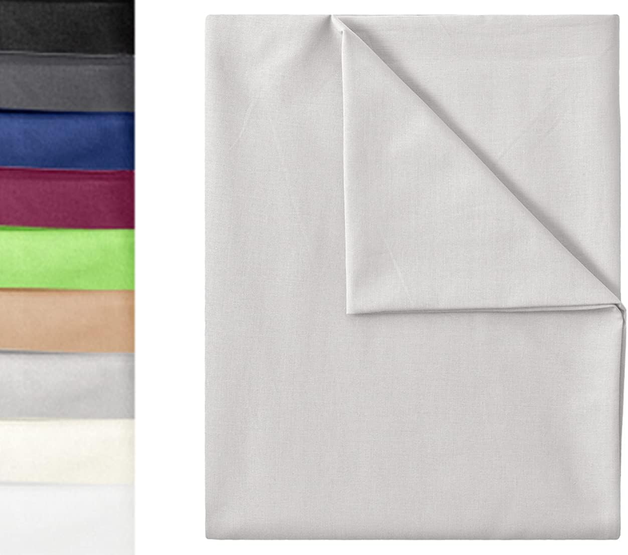 GREEN MARK Textilien Classic Bed Sheet | Bed Sheet | Sheet | Sheet | House Towel 100% Cotton without Elastic Band Available in Many Sizes and Colours Size: 180 x 275 cm, Silver Grey