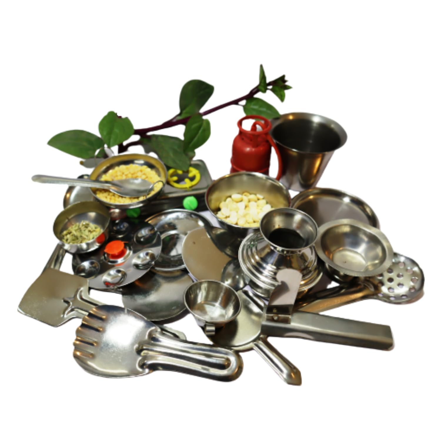V K Kamalam Miniature Steel Kitchen Set/Cooking Set for Kids Pretend Play, Choppu Saman Set,Home Golu Decor,Best Birthday Return Gift (Stainless Steel) Pack of 1 (B0C8JN6XSJ) Amazon Price History, Amazon Price Tracker