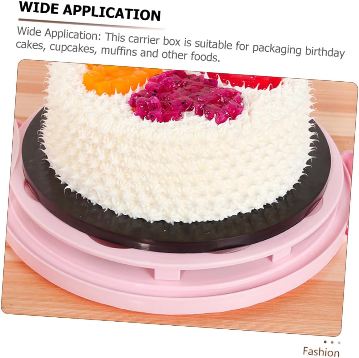 Portable Reusable Cake Box with Lid Practical Birthday Cake Carrier for Parties Handheld Pink Bakery Container for Cupcakes Tarts Cookies Muffins and Lightweight