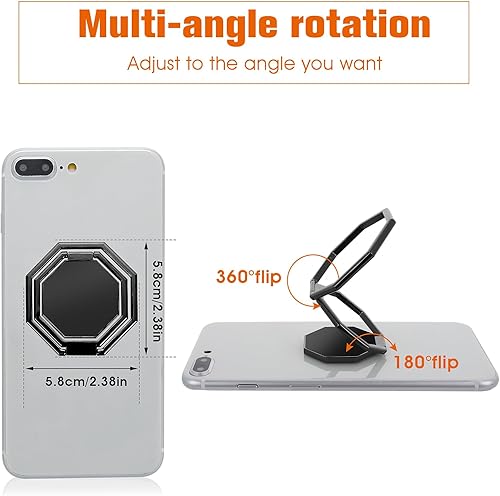 Miniatura 5 de cobee Soporte de anillo para teléfono celular, soporte de dedo, rotación de 360, agarre trasero de metal, soporte plegable para teléfono celular,